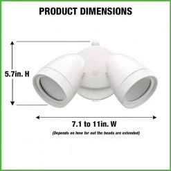 Dusk to Dawn Lumen Boost White Outdoor Integrated Twin Head LED Flood Light Security Light IP65 Rated 4000K by Commercial Electric -OCTO LIGHTS Shop white commercial electric flood lights 51405192 40 1000