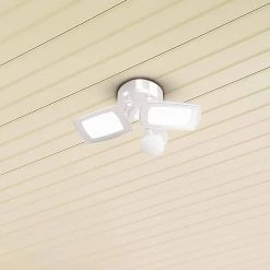 30-Watt White Outdoor Integrated LED Twin Head Motion-Activated Flood Light, 3000 Lumens by Commercial Electric -OCTO LIGHTS Shop white commercial electric flood lights fsxd30 ms 4k wh 1f 1000