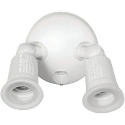 Twin-Head White Outdoor Flood Light for Outdoor Security Lighting by Commercial Electric -OCTO LIGHTS Shop white commercial electric flood lights tpar wh c3 1000