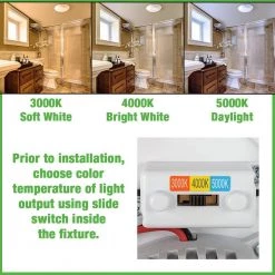 12 in. Diamond Color Selectable LED Flush Mount Ceiling Light 910 Lumens Dimmable (4-Pack) by Commercial Electric 11 12 in. Diamond Color Selectable LED Flush Mount Ceiling Light 910 Lumens Dimmable (4-Pack) by Commercial Electric -OCTO LIGHTS Shop white commercial electric flush mount lights 54450691 4pk 40 1000