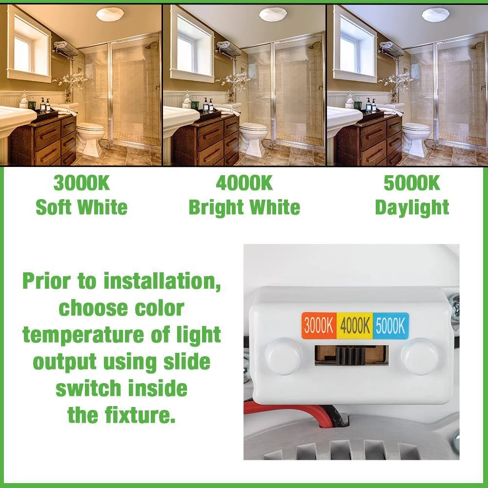 12 in. Diamond Color Selectable LED Flush Mount Ceiling Light 910 Lumens Dimmable (4-Pack) by Commercial Electric 5 12 in. Diamond Color Selectable LED Flush Mount Ceiling Light 910 Lumens Dimmable (4-Pack) by Commercial Electric - Image 3