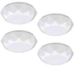 12 in. Diamond Color Selectable LED Flush Mount Ceiling Light 910 Lumens Dimmable (4-Pack) by Commercial Electric