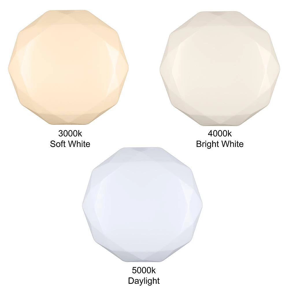 12 in. Diamond Color Selectable LED Flush Mount Ceiling Light 910 Lumens Dimmable (4-Pack) by Commercial Electric 6 12 in. Diamond Color Selectable LED Flush Mount Ceiling Light 910 Lumens Dimmable (4-Pack) by Commercial Electric - Image 4