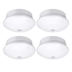 Spin Light 7 in. Motion Sensor LED Flush Mount Ceiling Light Customize Hold Times Closet Rated (4-Pack) by Commercial Electric -OCTO LIGHTS Shop white commercial electric flush mount lights 54606341 4pk 44 1000