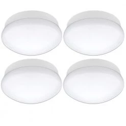 Spin Light 11 in. LED Flush Mount Ceiling Light High Output 1600 Lumens 22-Watt 4000K Bright White (4-Pack) by Commercial Electric 16 Spin Light 11 in. LED Flush Mount Ceiling Light High Output 1600 Lumens 22-Watt 4000K Bright White (4-Pack) by Commercial Electric -OCTO LIGHTS Shop white commercial electric flush mount lights 54652143 4pk 44 1000
