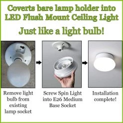 Spin Light 11 in. LED Flush Mount Ceiling Light High Output 1600 Lumens 22-Watt 4000K Bright White No Bulbs by Commercial Electric 12 Spin Light 11 in. LED Flush Mount Ceiling Light High Output 1600 Lumens 22-Watt 4000K Bright White No Bulbs by Commercial Electric -OCTO LIGHTS Shop white commercial electric flush mount lights 54652143 a0 1000