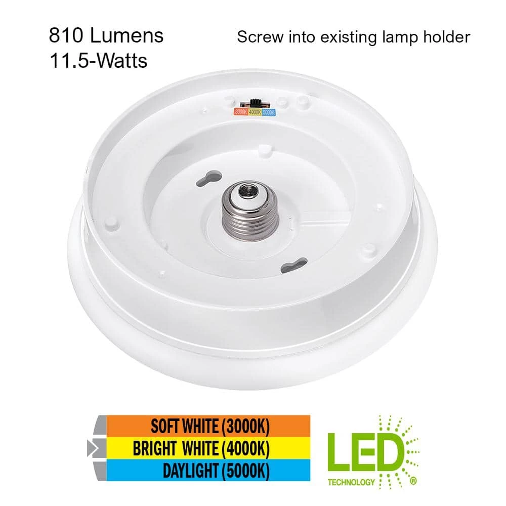 Spin Light 7 in. Closet Rated Selectable CCT LED Flush Mount Laundry Room Hallway Stairway Lighting (4-Pack) by Commercial Electric 7 Spin Light 7 in. Closet Rated Selectable CCT LED Flush Mount Laundry Room Hallway Stairway Lighting (4-Pack) by Commercial Electric - Image 5
