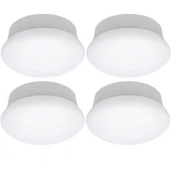 Spin Light 7 in. Closet Rated Selectable CCT LED Flush Mount Laundry Room Hallway Stairway Lighting (4-Pack) by Commercial Electric
