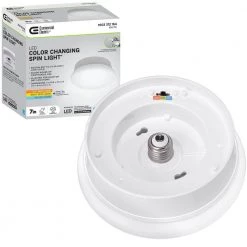 Spin Light 7 in. Closet Light Selectable CCT LED Flush Mount Laundry Room Hallway Stairway Lighting by Commercial Electric