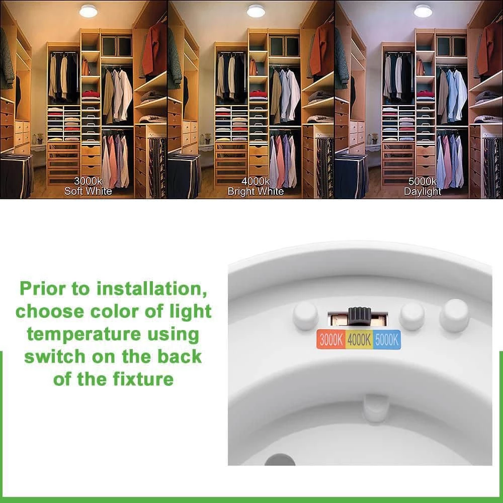 Spin Light 7 in. Closet Light Selectable CCT LED Flush Mount Laundry Room Hallway Stairway Lighting by Commercial Electric 6 Spin Light 7 in. Closet Light Selectable CCT LED Flush Mount Laundry Room Hallway Stairway Lighting by Commercial Electric - Image 4
