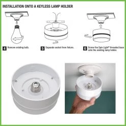 Spin Light 5 in. White LED Flush Mount Ceiling Light 600 Lumens 4000K Bright White Closet Basement Utility (2 Pack) by Commercial Electric -OCTO LIGHTS Shop white commercial electric flush mount lights 54692141 a0 1000
