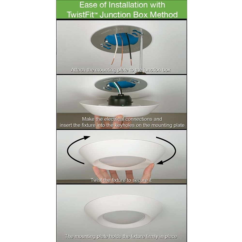 10 in. 18-Watt Color Selectable LED Flush Mount Disk Light J-Box Compatible Dimmable 1500 Lumens by Commercial Electric 6 10 in. 18-Watt Color Selectable LED Flush Mount Disk Light J-Box Compatible Dimmable 1500 Lumens by Commercial Electric - Image 4