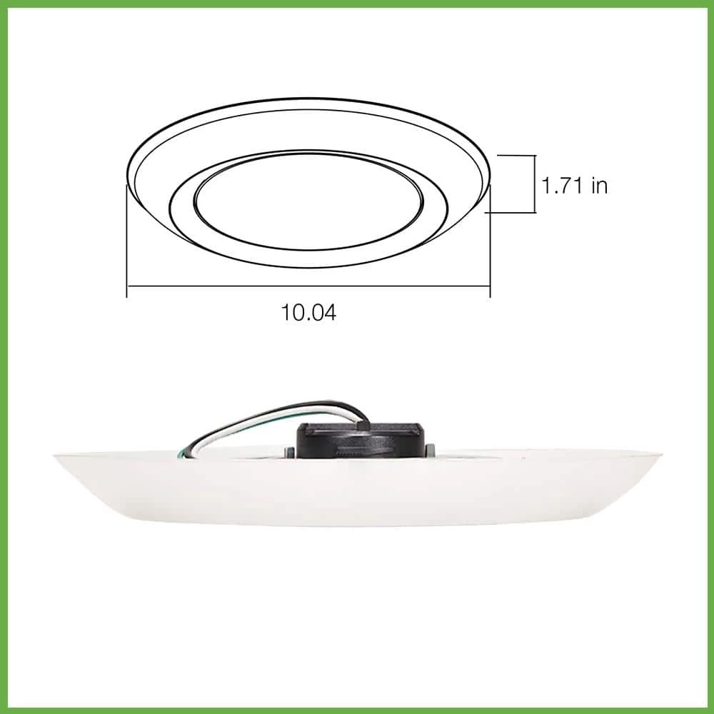 10 in. 18-Watt Color Selectable LED Flush Mount Disk Light J-Box Compatible Dimmable 1500 Lumens by Commercial Electric 8 10 in. 18-Watt Color Selectable LED Flush Mount Disk Light J-Box Compatible Dimmable 1500 Lumens by Commercial Electric - Image 6