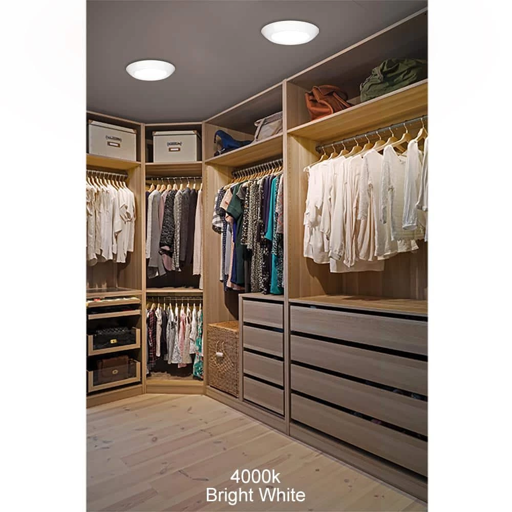 10 in. 18-Watt Color Selectable LED Flush Mount Disk Light J-Box Compatible Dimmable 1500 Lumens by Commercial Electric 4 10 in. 18-Watt Color Selectable LED Flush Mount Disk Light J-Box Compatible Dimmable 1500 Lumens by Commercial Electric - Image 2