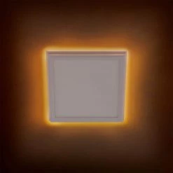 Low Profile 9 in. White Square LED Flush Mount with Night Light Feature J-Box Compatible Dimmable 900 Lumens by Commercial Electric -OCTO LIGHTS Shop white commercial electric flush mount lights 564151110 1d 1000