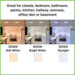 Low Profile 9 in. White Square LED Flush Mount with Night Light Feature J-Box Compatible Dimmable 900 Lumens by Commercial Electric -OCTO LIGHTS Shop white commercial electric flush mount lights 564151110 1f 1000