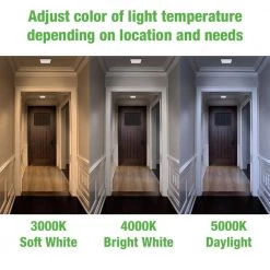 Low Profile 9 in. White Square LED Flush Mount with Night Light Feature J-Box Compatible Dimmable 900 Lumens by Commercial Electric -OCTO LIGHTS Shop white commercial electric flush mount lights 564151110 40 1000