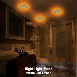 Low Profile 5 in. White Square LED Flush Mount with Night Light Feature J-Box Compatible Dimmable 500 Lumens by Commercial Electric -OCTO LIGHTS Shop white commercial electric flush mount lights 564161110 66 1000