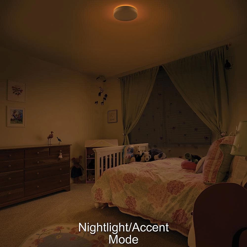 11 in. Color Selectable LED Flush Mount Ceiling Light with Night Light Feature 900 Lumens 14-Watt Dimmable by Commercial Electric 7 11 in. Color Selectable LED Flush Mount Ceiling Light with Night Light Feature 900 Lumens 14-Watt Dimmable by Commercial Electric - Image 5