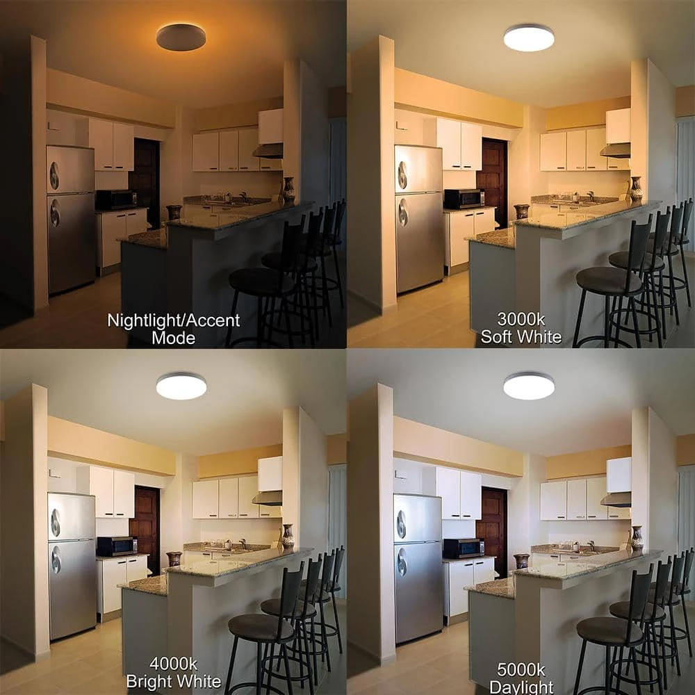 11 in. Color Selectable LED Flush Mount Ceiling Light with Night Light Feature 900 Lumens 14-Watt Dimmable by Commercial Electric 11 11 in. Color Selectable LED Flush Mount Ceiling Light with Night Light Feature 900 Lumens 14-Watt Dimmable by Commercial Electric - Image 9