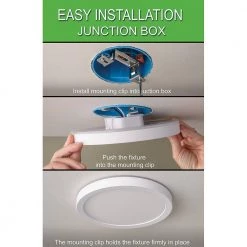 7.5 in. White Round Color Change CCT LED Flush Mount Ceiling Light Fixture w/ Night Light 3-Way Mount 800 Lumens by Commercial Electric -OCTO LIGHTS Shop white commercial electric flush mount lights 56568191 1f 1000