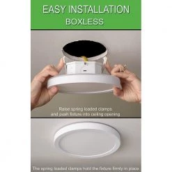 7.5 in. White Round Color Change CCT LED Flush Mount Ceiling Light Fixture w/ Night Light 3-Way Mount 800 Lumens by Commercial Electric -OCTO LIGHTS Shop white commercial electric flush mount lights 56568191 c3 1000