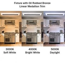 Low Profile 4 ft. LED Flush Mount w/ Night Light Interchangeable Linear Medallions Brushed Nickel / Oil Rubbed Bronze by Commercial Electric -OCTO LIGHTS Shop white commercial electric flush mount lights 56701111 1d 1000