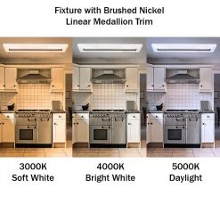 Low Profile 4 ft. LED Flush Mount w/ Night Light Interchangeable Linear Medallions Brushed Nickel / Oil Rubbed Bronze by Commercial Electric -OCTO LIGHTS Shop white commercial electric flush mount lights 56701111 a0 1000