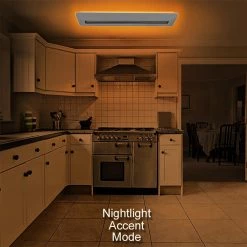 Low Profile 4 ft. LED Flush Mount w/ Night Light Interchangeable Linear Medallions Brushed Nickel / Oil Rubbed Bronze by Commercial Electric -OCTO LIGHTS Shop white commercial electric flush mount lights 56701111 c3 1000
