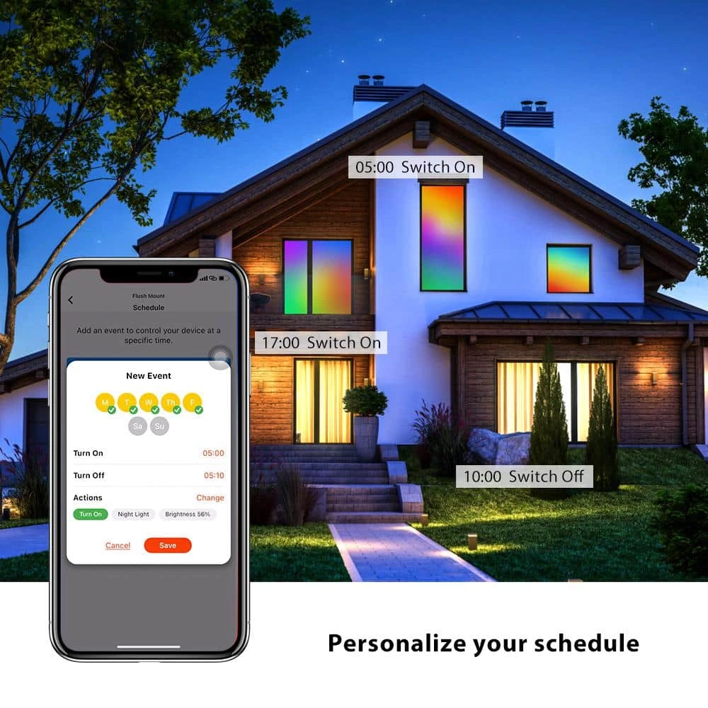 11 in. White Smart Hubspace CCT and RGB Selectable LED Flush Mount Puff by Commercial Electric 8 11 in. White Smart Hubspace CCT and RGB Selectable LED Flush Mount Puff by Commercial Electric - Image 6