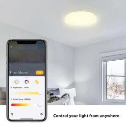 11 in. White Smart Hubspace CCT and RGB Selectable LED Flush Mount Puff by Commercial Electric 16 11 in. White Smart Hubspace CCT and RGB Selectable LED Flush Mount Puff by Commercial Electric -OCTO LIGHTS Shop white commercial electric flush mount lights cd44brgbw11w c3 1000