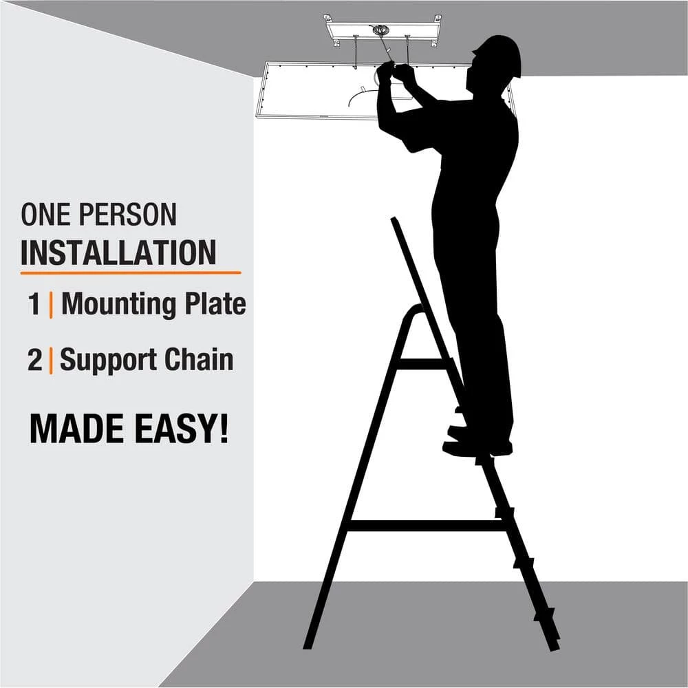 Augusta 50 in. x 15 in. Satin Nickel, White Frame CCT Selectable LED Flush Mount Ceiling Light 4000 Dimmable Lumens by Commercial Electric 7 Augusta 50 in. x 15 in. Satin Nickel, White Frame CCT Selectable LED Flush Mount Ceiling Light 4000 Dimmable Lumens by Commercial Electric - Image 5