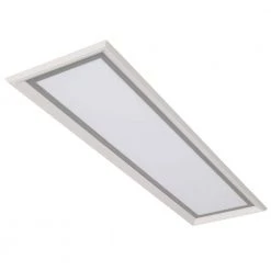 Augusta 50 in. x 15 in. Satin Nickel, White Frame CCT Selectable LED Flush Mount Ceiling Light 4000 Dimmable Lumens by Commercial Electric