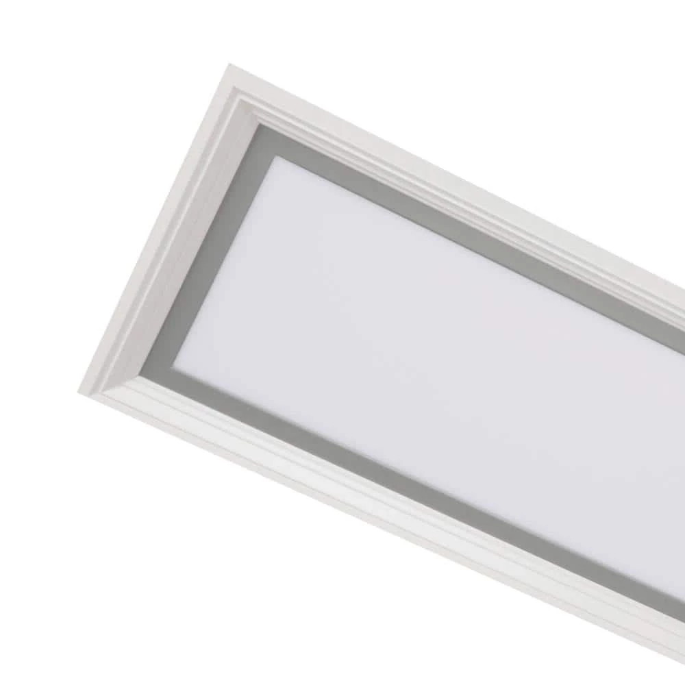 Augusta 50 in. x 15 in. Satin Nickel, White Frame CCT Selectable LED Flush Mount Ceiling Light 4000 Dimmable Lumens by Commercial Electric 8 Augusta 50 in. x 15 in. Satin Nickel, White Frame CCT Selectable LED Flush Mount Ceiling Light 4000 Dimmable Lumens by Commercial Electric - Image 6