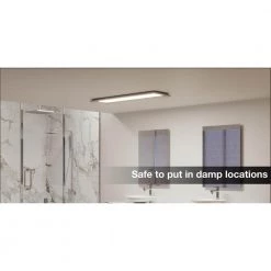 Augusta 50 in. x 15 in. Satin Nickel, White Frame CCT Selectable LED Flush Mount Ceiling Light 4000 Dimmable Lumens by Commercial Electric 16 Augusta 50 in. x 15 in. Satin Nickel, White Frame CCT Selectable LED Flush Mount Ceiling Light 4000 Dimmable Lumens by Commercial Electric -OCTO LIGHTS Shop white commercial electric flush mount lights fp1235whw48lf4h a0 1000