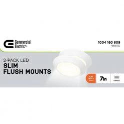 7 in. White LED Flush Mount (2-Pack) by Commercial Electric 21 7 in. White LED Flush Mount (2-Pack) by Commercial Electric -OCTO LIGHTS Shop white commercial electric flush mount lights jvj3011l 8 wht d4 1000