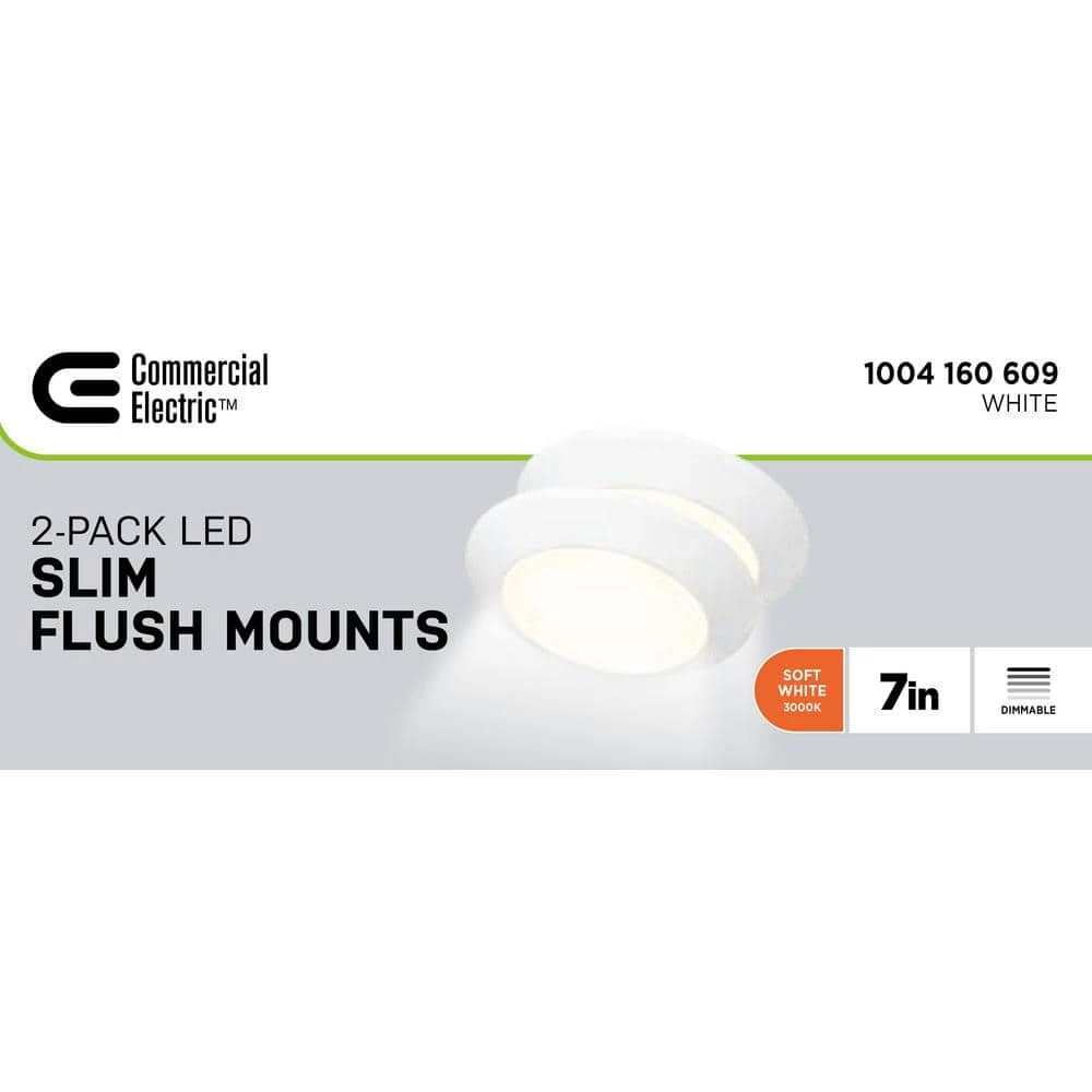 7 in. White LED Flush Mount (2-Pack) by Commercial Electric 12 7 in. White LED Flush Mount (2-Pack) by Commercial Electric - Image 10