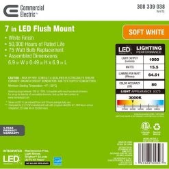 7 in. Square White LED Flush Mount by Commercial Electric 15 7 in. Square White LED Flush Mount by Commercial Electric -OCTO LIGHTS Shop white commercial electric flush mount lights nd01ags1 w3081 1f 1000