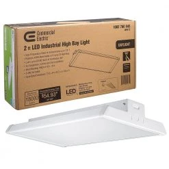 2 ft. 400-Watt Equivalent 18,000 Lumens 171-Watts Integrated LED Dimmable White High Bay Light 120-277 Volt 5000K by Commercial Electric