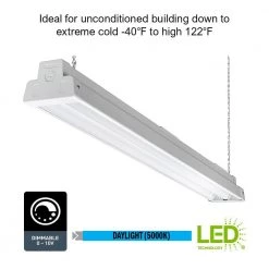 4 ft. 162-Watt Equivalent Integrated LED White High Low Bay Warehouse Light 9000 Lumens 5000K Dimmable by Commercial Electric -OCTO LIGHTS Shop white commercial electric high bay lights 50239161 e1 1000