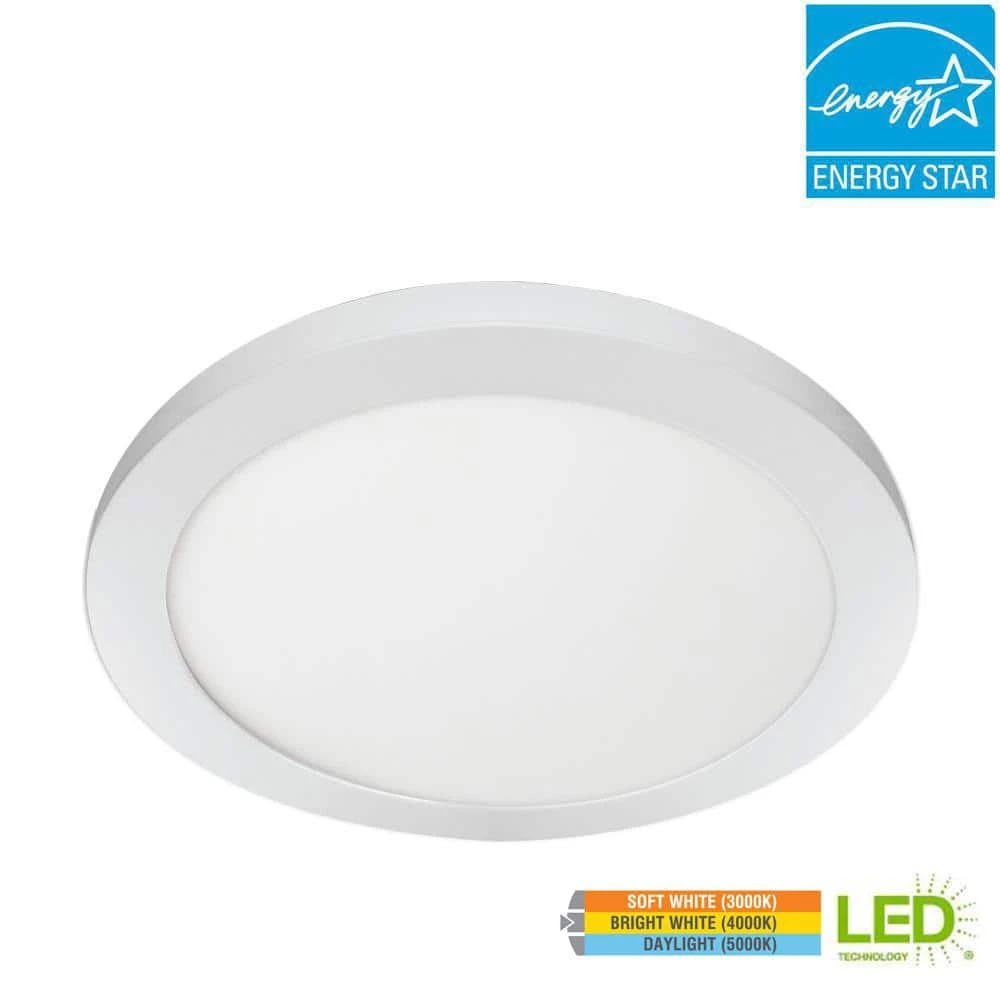 11 in. 12.5-Watt Dimmable White Integrated LED Edge-Lit Round Flat Panel Flush Mount Ceiling Light Color Changing by Commercial Electric 10 11 in. 12.5-Watt Dimmable White Integrated LED Edge-Lit Round Flat Panel Flush Mount Ceiling Light Color Changing by Commercial Electric - Image 8