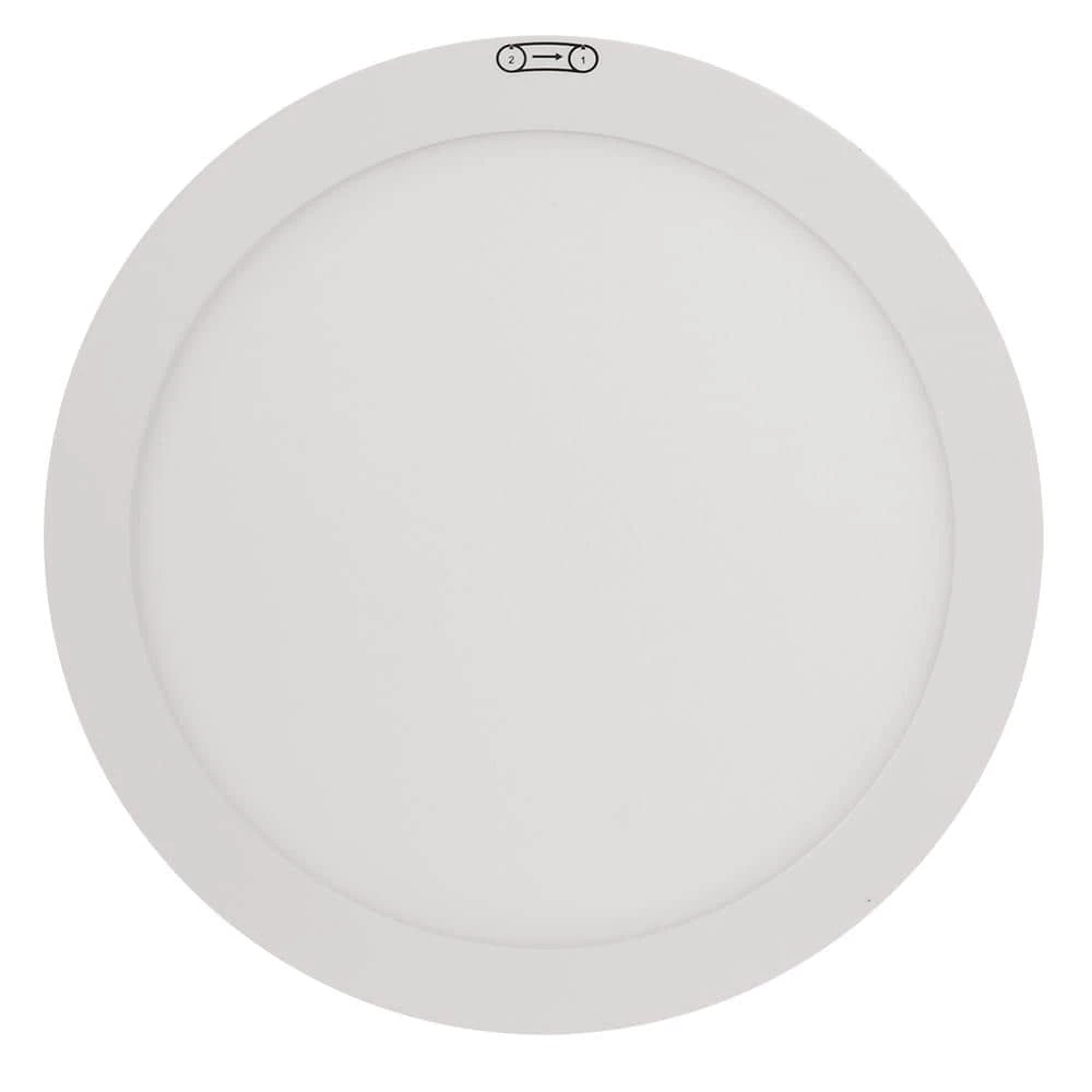 11 in. 12.5-Watt Dimmable White Integrated LED Edge-Lit Round Flat Panel Flush Mount Ceiling Light Color Changing by Commercial Electric 3 11 in. 12.5-Watt Dimmable White Integrated LED Edge-Lit Round Flat Panel Flush Mount Ceiling Light Color Changing by Commercial Electric