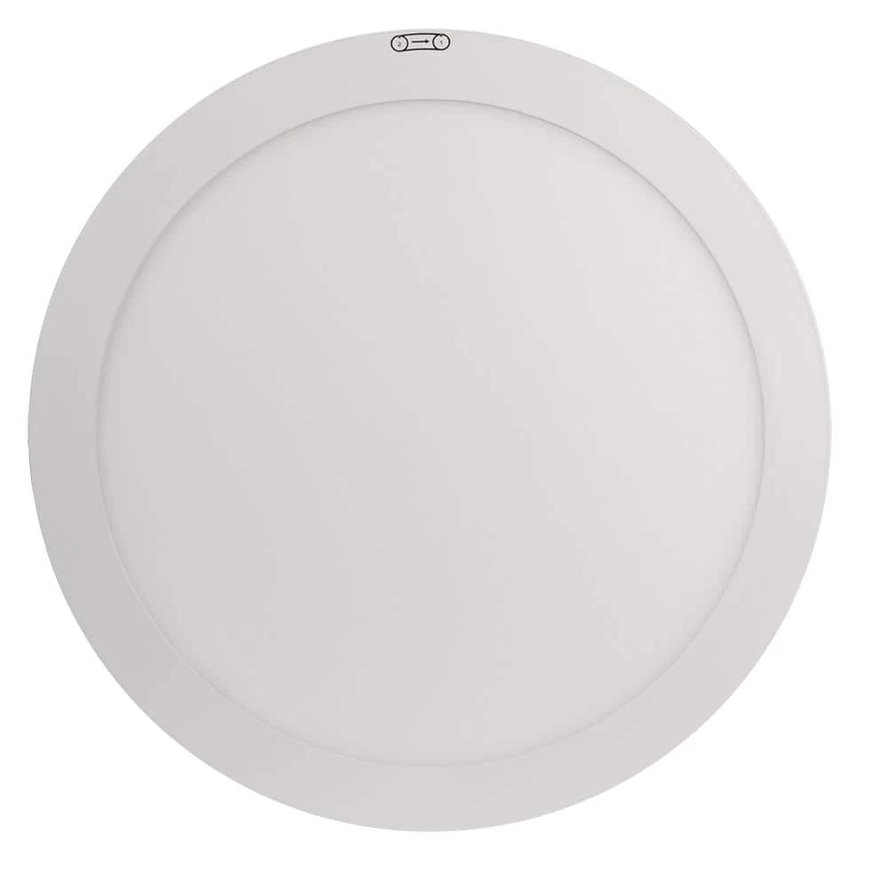 15 in. 22.5-Watt White Integrated LED 1650 Lumens Edge-Lit Round Flat Panel Flush Mount Ceiling Light w/Color Changing by Commercial Electric 3 15 in. 22.5-Watt White Integrated LED 1650 Lumens Edge-Lit Round Flat Panel Flush Mount Ceiling Light w/Color Changing by Commercial Electric