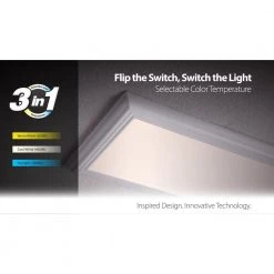 1 ft. x 4 ft. 50W Dimmable White Integrated LED Edge-Lit Deco Flat Panel Flush Mount Ceiling Light with CCT by Commercial Electric -OCTO LIGHTS Shop white commercial electric led panel lights 74218 hd 66 1000