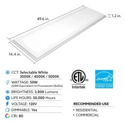 1 ft. x 4 ft. 50W Dimmable White Integrated LED Edge-Lit Deco Flat Panel Flush Mount Ceiling Light with CCT by Commercial Electric -OCTO LIGHTS Shop white commercial electric led panel lights 74218 hd a0 1000