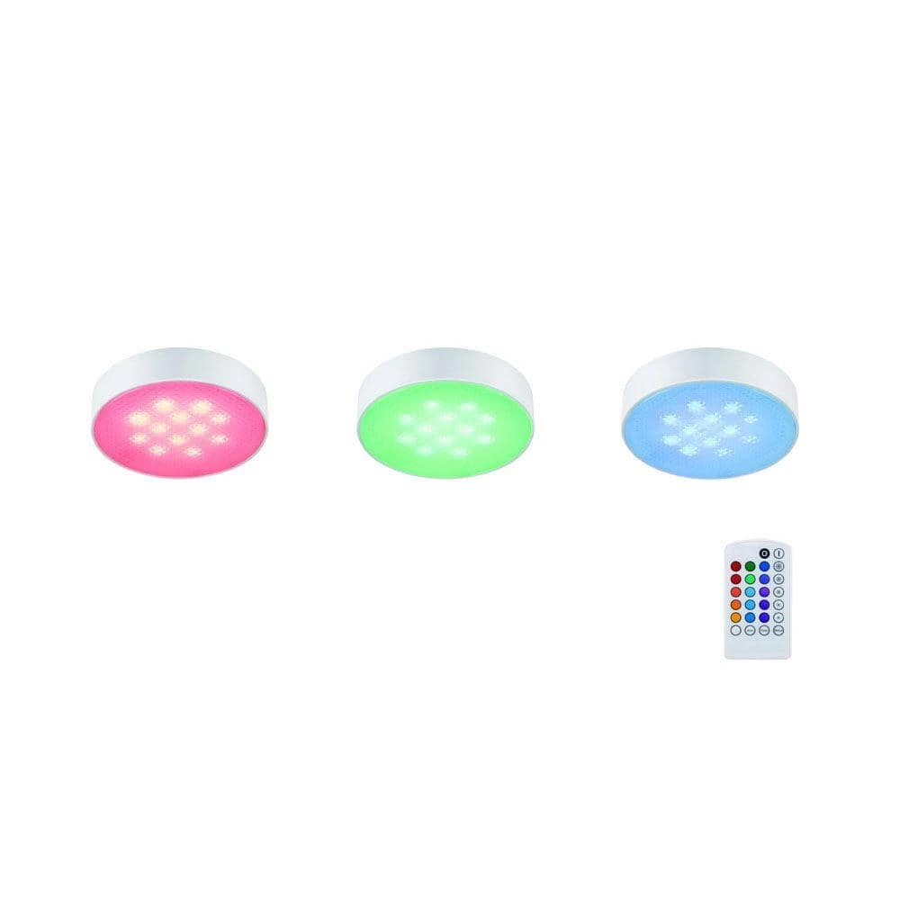 3-Light LED RGB Puck Light Kit by Commercial Electric 3 3-Light LED RGB Puck Light Kit by Commercial Electric