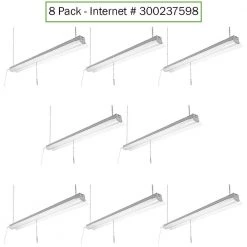 4 ft. 64-Watt Equivalent Integrated LED White Shop Light Linkable 3200 Lumens 4000K Bright White 5 ft. Cord Included by Commercial Electric -OCTO LIGHTS Shop white commercial electric shop lights 54103161 4f 1000