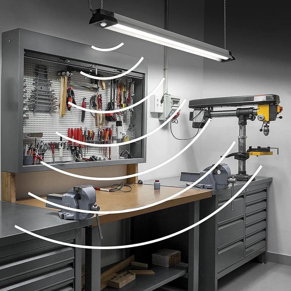 40 in. 64-Watt Equivalent Black Brushed Nickel PIR Motion Sensor LED Shop Light Linkable with Motion Timer 3000 Lumens by Commercial Electric 9 40 in. 64-Watt Equivalent Black Brushed Nickel PIR Motion Sensor LED Shop Light Linkable with Motion Timer 3000 Lumens by Commercial Electric - Image 7