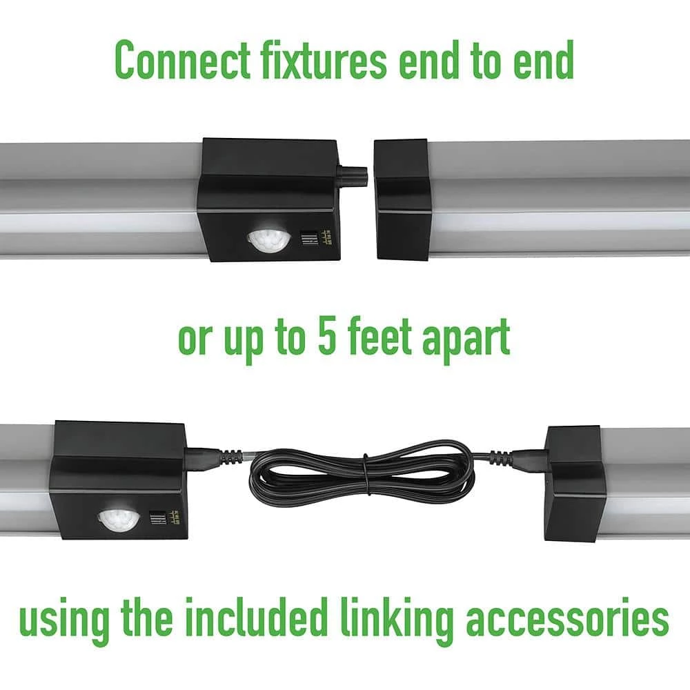 40 in. 64-Watt Equivalent Black Brushed Nickel PIR Motion Sensor LED Shop Light Linkable with Motion Timer 3000 Lumens by Commercial Electric 10 40 in. 64-Watt Equivalent Black Brushed Nickel PIR Motion Sensor LED Shop Light Linkable with Motion Timer 3000 Lumens by Commercial Electric - Image 8