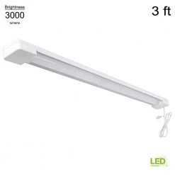 3 ft. 1-Light 30-Watt Integrated LED White Utility Shop Light with Power Cord by Commercial Electric -OCTO LIGHTS Shop white commercial electric shop lights shop 3x1 840 hd 4f 1000